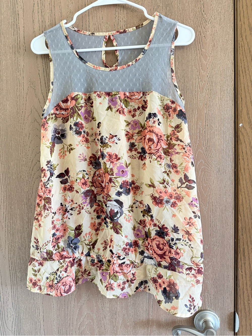 Floral Mesh Yoke Camisole